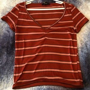 Low cut striped Forever 21 top